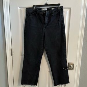 Social standard high rise crop straight black jeans